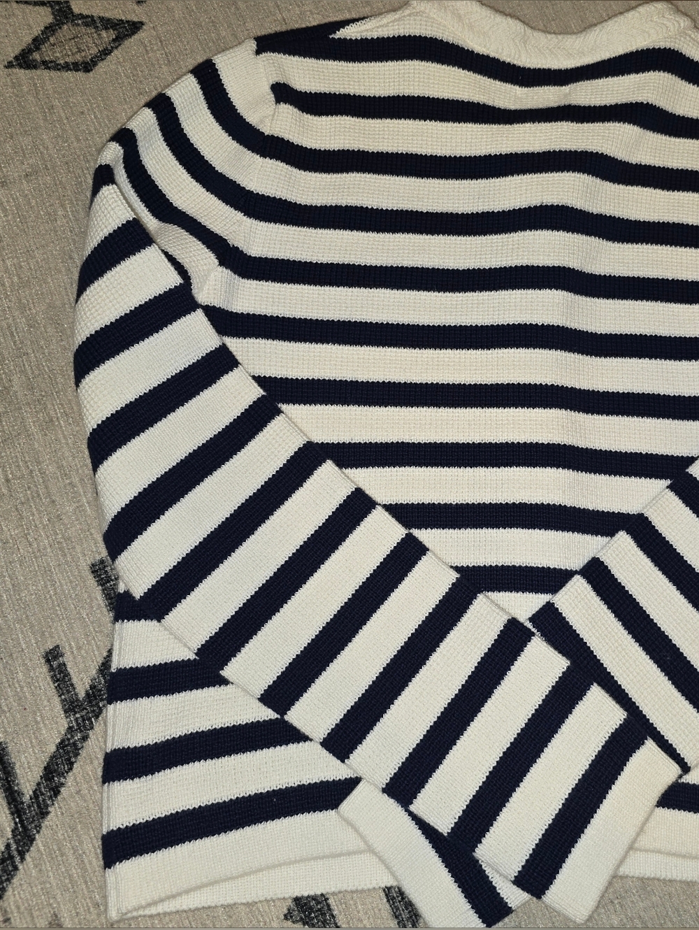 NWT J.Crew Factory Striped cotton lady jacket cardigan sweater ivory navy XS - Picture 12 of 12